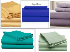  Persian Collection Flat Sheet 1800 Count Wrinkle Free Soft Solid Top Sheets New - Picture 1 of 2