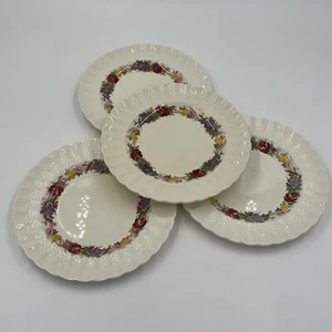 Copeland Spode Rose Briar (4) 8 7/8” Luncheon Plates Chelsea Wicker (W/Crazing) - Picture 1 of 12