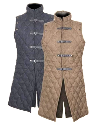 Abrigo Gambeson Chaqueta Aketon Armadura, Disfraces Vestido SCA Medieval Grueso Acolchado Completo Foto 1 de 4