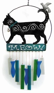BLACK CAT WIND CHIME - Picture 1 of 1