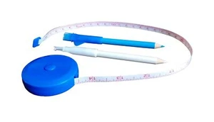 MAßBAND 150cm mit 2 Kreidestifte Schneidermaßband Rollmaßband Kreide Stift 75 - Bild 1 von 3