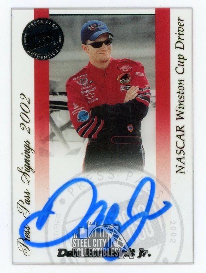 Dale Earnhardt Jr 2002 Press Pass Signings Autographed Card /100 - Image 1 of 2
