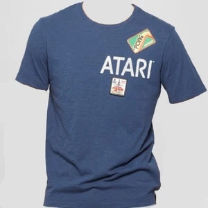 NWT Junk Food Men's Atari Chest Patches Hit Short Sleeve T-Shirt - Blue - Picture 1 of 6