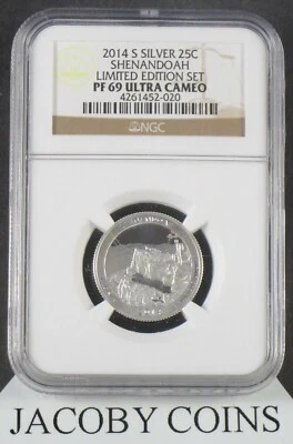 2014 S Shenandoah Quarter - Limited Edition Silver Proof Set - NGC PF69 - Image 1 of 4
