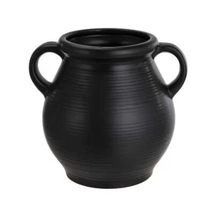 The Mainstays Black Ceramic Vase With Ribbed Finish ,Imported item ,Black - Picture 1 of 9