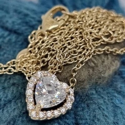 Genuino Pandora Oro 14k atemporal Collar Corazón Elevado 45cm 💕 G585 ALE   Foto 1 de 4
