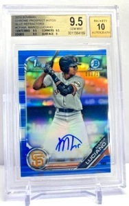 2019 Bowman Chrome 1st Prospect Blue Refractor Auto #'d /150 Marco Luciano - Picture 1 of 2