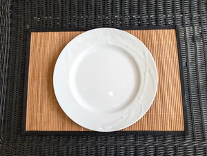 6er Set Mikasa Studio Nova Bambus weiß M2050 Essteller Fine China 10,75" - Bild 1 von 4