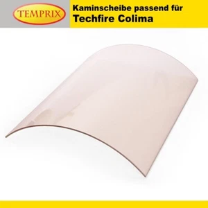 Kaminglas gebogen für Techfire Colima - Kamin Ofenscheibe Sichtscheibe Ersatz - Bild 1 von 5