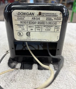 Dongan A06-SA6 High Voltage Power Ignition Transformer 110-6000V, 20 Milliamps - Picture 1 of 3