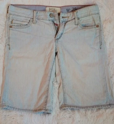 Женские полосатые джинсовые шорты Holding Horses. Талия 25"" - Изображение 1 из 3