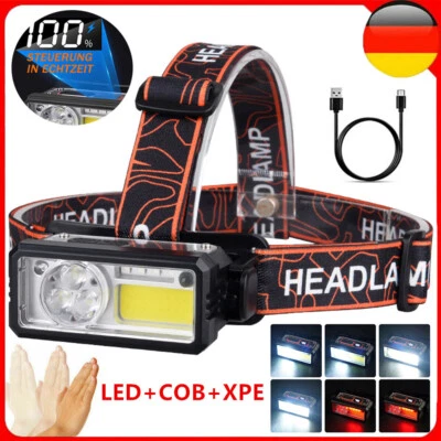 USB Rechargeable COB LED Sensor Headlamp Headlight Headlamp Waterproof - Image 1 of 4