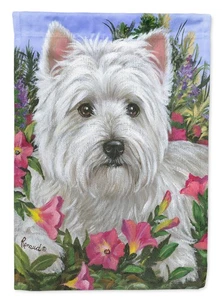 Caroline's Treasures Westie Petunia House Flag PPP3221CHF - Picture 1 of 4