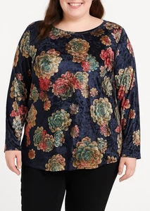 Z. Avenue USA Velvet Floral Tunic Size 1XL - Picture 1 of 4