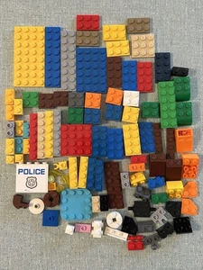 LEGO Lot 100+ pcs Basic Bricks Blocks 1x1 2x3 2x4 2x8 Mixed Colors Extras - Picture 1 of 5