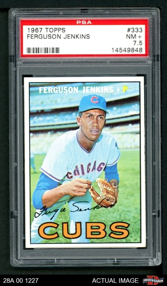 1967 Topps #333 Ferguson Jenkins Cubs HOF PSA 7.5 - NM+ - Image 1 of 1
