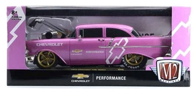 M2 MACHINES 1957 CHEVROLET BEL AIR 150 SEDAN CUSTOM PINK 1:24 - Image 1 of 2