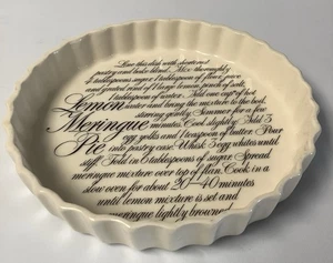 T G Green Lemon Meringue Pie Dish Traditional Ceramic Fluted Edge 25cm - Picture 1 of 6