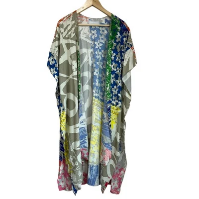 Jams World Aloha Kimono One Size Art Print Boho Resortwear Colorful Vacation - Image 1 of 4