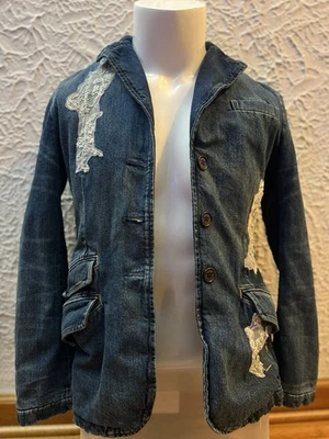 Ralph Lauren Lace Patchwork Denim Blazer Women’s 6 - Image 1 of 4