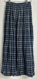 Vintage Faded Glory Größe 10 blau weiß kariert Plissee Maxirock elastische Taille - Bild 1 von 22