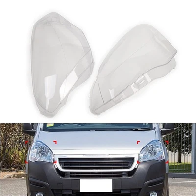 Pair Headlight Lens Housing Headlamp Mask For Peugeot Partner 2015-2018 - Image 1 of 4