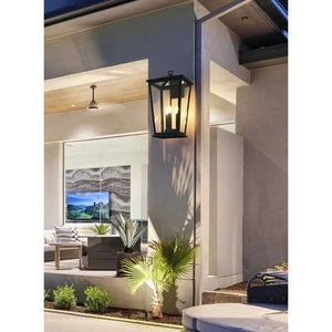 Wall Sconce Light Fixture Outdoor Glass EX Large Exterior Porch Walkway Lamp 22" - Picture 1 of 9