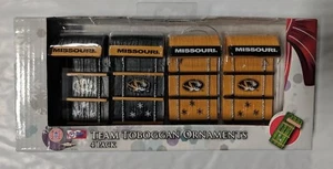 Missouri Tigers Toboggan Holiday Christmas Tree Ornaments 4 pack NEW Sleds - Picture 1 of 1