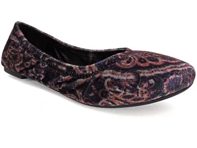 Lucky Brand Women's Emmie Flats Black Multi Paisley Velvet Size 7 Wide - Image 1 of 4