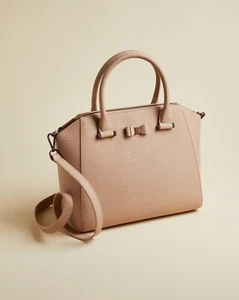 New with Tags Ted Baker DARYYL Large Taupe Leather Bow Tote Bag RRP £199 - Picture 1 of 6