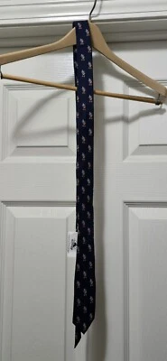 Nueva corbata delgada de seda con bandera de Mickey Mouse Americana de los parques de Disney azul marino 60" Foto 1 de 4