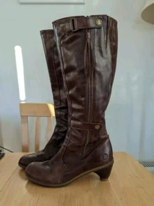 Dr Martens Vintage Rare Jenna knee high tall brown heeled boots UK5 EU38 US7 - Picture 1 of 24