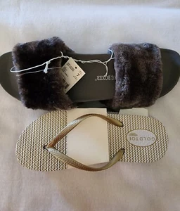 Women size 6 Joe Boxer Slides and Flip Flops Bundle - Comfortable and Soft  - Picture 1 of 4
