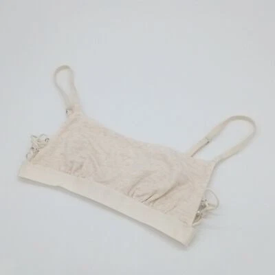 Aerie Bra Women Medium Square Neck Unlined Strappy Side Bralette Oatmeal Heather - Image 1 of 4