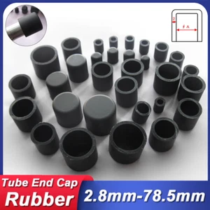 Black Rubber Chair Ferrules Stool Table Feet Pipe Tip End Cover Caps 2.8-78.5mm - Picture 1 of 9