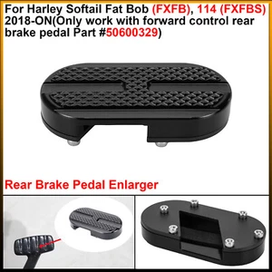 Rear Brake Pedal Enlarger For Harley Softail Fat Bob (FXFB), 114 (FXFBS) 2018-ON - Picture 1 of 12