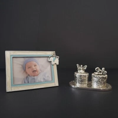CBK Babys First Tooth/Curl Silver Plated Fairies Trinket Boxes & Picture Frame - Image 1 of 4