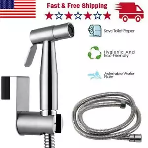 oilet Shattaf Adapter Hose Bidet Sprayer Stainless Steel Handheld Shower Head US - Picture 1 of 11