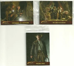 2008 Topps INDIANA JONES KINGDOM OF THE CRYSTAL SKULL Boxtopper set #P1 P2 P3 - Picture 1 of 2