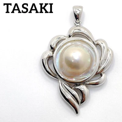 Vintage TASAKI Japan 17 mm grande collana di perle Mabe ciondolo solo superio... - Immagine 1 di 4