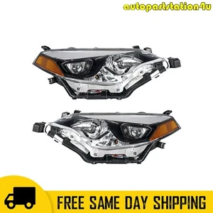 2pcs Headlight Assemblies Chrome For Toyota Corolla Sedan 2014-2016 1.8L l4 - Picture 1 of 11