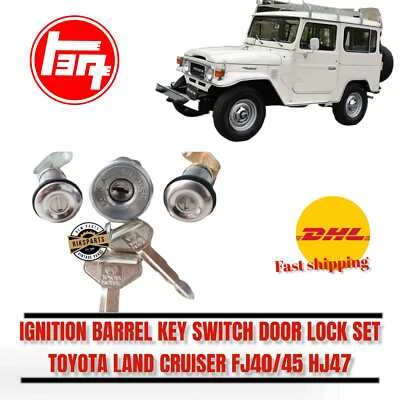 TOYOTA LAND CRUISER FJ40 FJ45 FJ55 BARRIL ENCENDIDO INTERRUPTOR LLAVE JUEGO CERRADURA PUERTA Foto 1 de 4