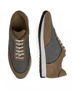 Fedeli $695 Nuevo en Caja Gris Beige Cachemira Gamuza Tenis Zapatos Informales (41 ue) 7 EE. UU. - Imagen 1 de 6