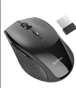 TechRise Wireless Mouse for Laptop, 4800 DPI Optical, 2.4G Ergonomic TR-MS002 Bk - Picture 1 of 11