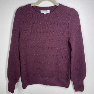 Amour Vert Sweater Womens X Small Classic Crew Pom Softest Wool Minimalist - Picture 1 of 11
