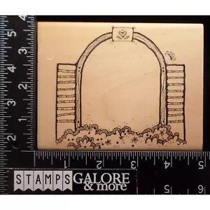 Hooks Lines & Inkers Rubber Stamps R04 ARCHED SHUTTERS GARDEN HOUSE WINDOW #519 - Picture 1 of 2