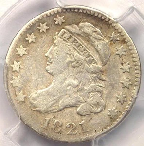 1821 Large Date JR-2 Capped Bust Dime 10C - PCGS VF Details - Rare Variety! - Picture 1 of 4