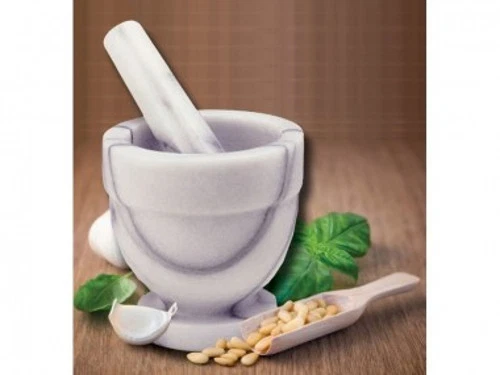  BORELLA MORTAIO IN MARMO CON PESTELLO PESTO  MORTAI DIAME 10 12 14 17 cm  - Immagine 1 di 1