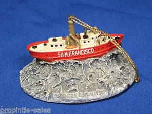 Arte Spencer Collins 1998 envío San Francisco ~ adorno náutico de resina ~ 1,5" de alto - Imagen 1 de 1