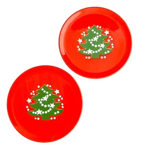 Set of 2 Waechtersbach Germany Christmas Tree Salad Desert Plates DISCONTINUED - Picture 1 of 5